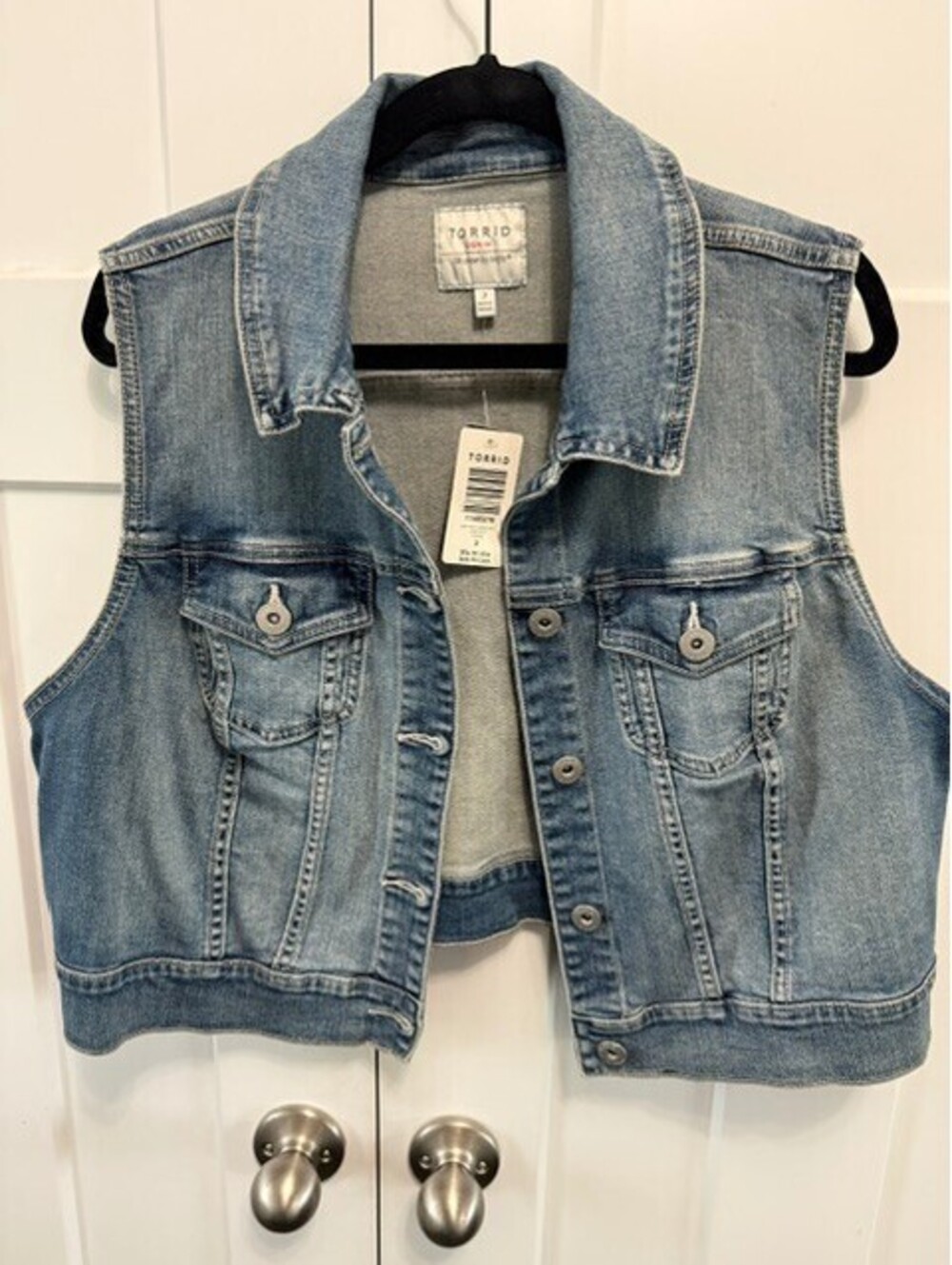 NWT Torrid cropped denim vest size 2X
